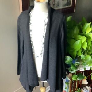 Wool Open Front Asymmetrical Jacket